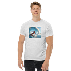 Surfing Santa Holiday T-shirt – Ride the Waves with Christmas Spirit