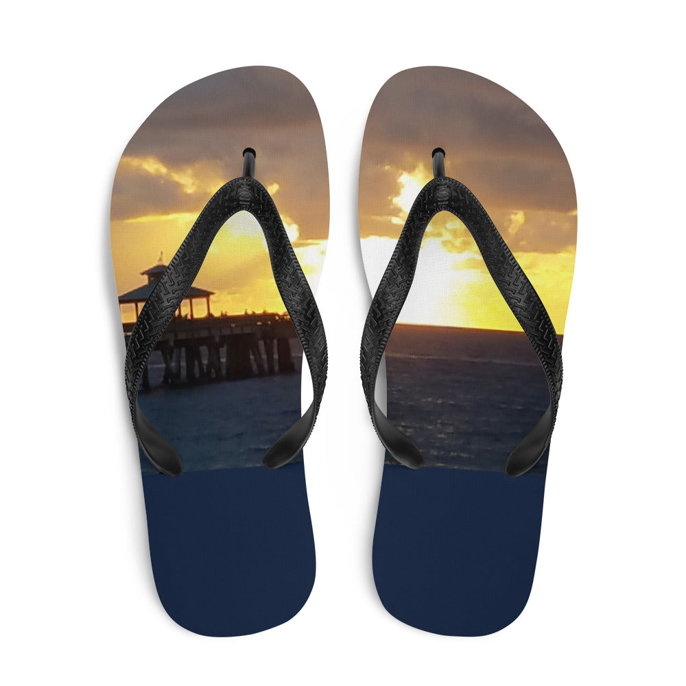 The Pier Sunrise #2 Flip-Flops