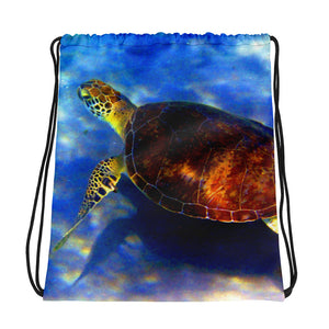 Turtle Tote Drawstring Bag: Pocket a Piece of Florida's Sea